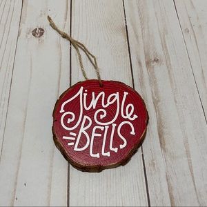 Jingle Bells Wooden Christmas Ornament. Handmade.